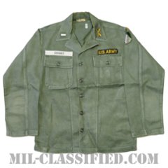 米軍 OG-107 コットン ユーティリティシャツ 1stタイプ フルパッチ（第104歩兵師団/レンジャータブ） [中古1点物]の画像