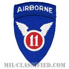 第11空挺師団（11th Airborne Division）[カラー/カットエッジ/エアボーンタブ付ワンピースタイプ/パッチ/レプリカ]の画像