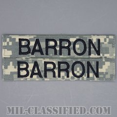 BARRON [UCP（ACU）/ブラック刺繍/ネームテープ/ベルクロ付パッチ/中古1点物（2枚セット）]の画像