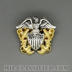 アメリカ海軍帽章 (将校用)（Navy Cap Device, Officer）[カラー/ギャリソンキャップ用/高浮彫り/バッジ/中古1点物]の画像