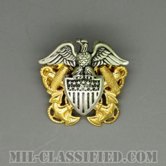 アメリカ海軍帽章 (将校用)（Navy Cap Device, Officer）[カラー/ギャリソンキャップ用/高浮彫り/バッジ/中古1点物]の画像