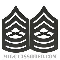 曹長（Master Sergeant (MSgt)）[サブデュード（ブラックメタル）/海兵隊階級章/バッジ/ペア（2個1組）]の画像