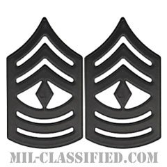 先任曹長（First Sergeant (1stSgt)）[サブデュード（ブラックメタル）/海兵隊階級章/バッジ/ペア（2個1組）]の画像