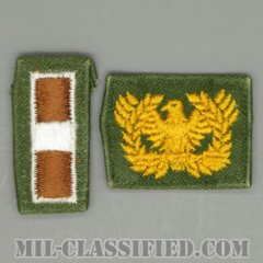 准尉長（Chief Warrant Officer 3 (CW3)）准尉章（Warrant Officers）[カラー/階級章（1956-1972）兵科章セット/パッチ/ペア（2枚1組）/中古1点物]の画像