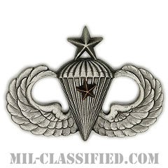 戦闘空挺章 (シニア) 降下1回（Combat Parachutist Badge, Senior, One Jump）[カラー/燻し銀/バッジ]の画像