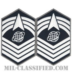 最上級曹長（Chief Master Sergeant）[カラー/メロウエッジ/宇宙軍階級章/Large（男性用）/パッチ/ペア（2枚1組）]の画像