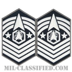 宇宙軍最先任上級曹長（Chief Master Sergeant of the Space Force）[カラー/メロウエッジ/宇宙軍階級章/Large（男性用）/パッチ/ペア（2枚1組）]の画像