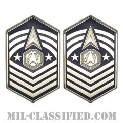 宇宙軍最先任上級曹長（Chief Master Sergeant of the Space Force）[カラー/宇宙軍階級章/バッジ/ペア（2個1組）]の画像