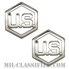 U.S.章（Space Force U.S. Letters Insignia）[カラー/宇宙軍下士官用U.S.章/バッジ/ペア（2個1組）]の画像