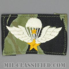 南ベトナム軍空挺章 (シニア)（RVN Parachutist Badge, Senior）[カラー/タイガー生地手刺繍/パッチ/レプリカ/1点物]の画像