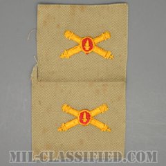 沿岸砲兵章（Coast Artillery Corps）[カラー/カーキ生地/兵科章/ペア（2枚1組）/1点物]の画像