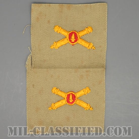 沿岸砲兵章（Coast Artillery Corps）[カラー/カーキ生地/兵科章/ペア（2枚1組）/1点物]画像