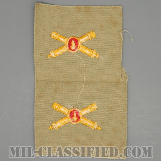 沿岸砲兵章（Coast Artillery Corps）[カラー/カーキ生地/兵科章/ペア（2枚1組）/1点物]画像