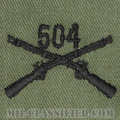 第504歩兵連隊歩兵科章（504th Infantry Regiment）[サブデュード/兵科章/パッチ/ペア（2枚1組）]の画像