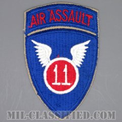 第11空中突撃師団（11th Air Assault Division）[カラー/カットエッジ/パッチ/エアアサルトタブ付ワンピースタイプ/1点物]の画像