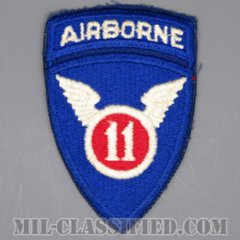 第11空挺師団（11th Airborne Division）[カラー/カットエッジ/パッチ/エアボーンタブ付ワンピースタイプ/1点物]の画像