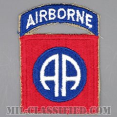 第82空挺師団（82nd Airborne Division）[カラー/カットエッジ/パッチ/エアボーンタブ付ワンピースタイプ/1点物]の画像