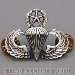 空挺章 (マスター)（Parachutist Badge, Master）[カラー/1960s/燻し銀（銀張り・Silver Filled）/バッジ/中古1点物]の画像