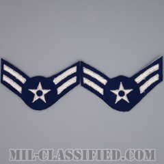 ニ等空兵/一等空兵（Airman 2nd Class/Airman 1st Class）[カラー/フェルト生地刺繍タイプ/カットエッジ/空軍階級章/Large（男性用）/パッチ/ペア2枚1組]の画像