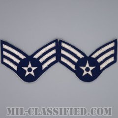 一等空兵/軍曹（Airman First Class/Sergeant）[カラー/フェルト生地刺繍タイプ/カットエッジ/空軍階級章/Large（男性用）/パッチ/ペア2枚1組]の画像