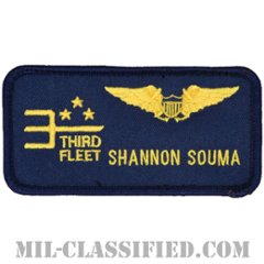 SHANNON SOUMA (第3艦隊/海軍航空機搭乗員章)（U.S. Third Fleet/Naval Flight Officer）[カラー/メロウエッジ/ベルクロ付パッチ]の画像