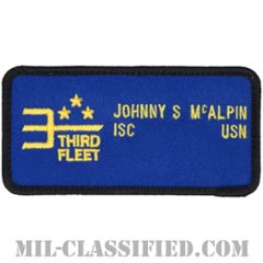 JOHNNY S McALPIN (第3艦隊/諜報専門家)（U.S. Third Fleet/Intelligence Specialist Career）[カラー/メロウエッジ/ベルクロ付パッチ]の画像