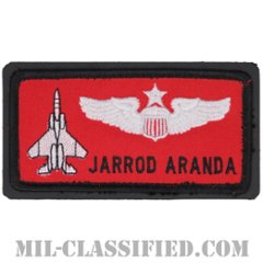 JARROD ARANDA (第123戦闘隊/航空機操縦士章 (シニア・パイロット))（123rd Fighter Squadron）[カラー/メロウエッジ/ベルクロ付レザーバックパッチ]の画像