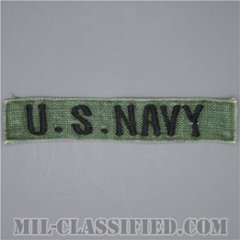 U.S.NAVY [サブデュード/コットンテープ/横振り刺繍/ネームテープ/パッチ/中古1点物]の画像