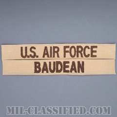 U.S.AIR FORCE / BAUDEAN [デザート/空軍ネームテープ/パッチ/2枚セット]の画像