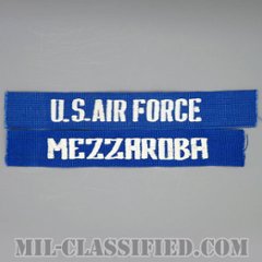 U.S.AIR FORCE / MEZZAROBA [カラー（ブルー）/刺繍/ネームテープ/パッチ/1点物（2枚セット）]の画像