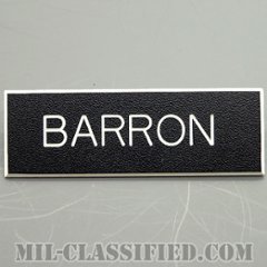 BARRON [アメリカ陸軍用ネームプレート（名札）/中古1点物]の画像