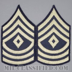 先任曹長（First Sergeant）[ツイル生地刺繍タイプ/カットエッジ/階級章（1942-1948）/パッチ/ペア2枚1組/1点物]の画像