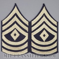 先任曹長（First Sergeant）[ツイル生地刺繍タイプ/階級章（1942-1948）/パッチ/ペア（2枚1組）/1点物]の画像