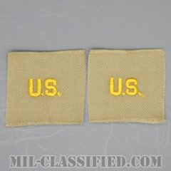 U.S.章（U.S. Letters Insignia）[カラー/カーキ生地/兵科章/ペア（2枚1組）/1点物]の画像