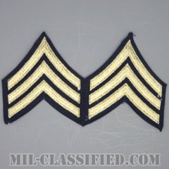 軍曹（Sergeant (SGT)）[ツイル生地刺繍タイプ/階級章（1942-1948）/パッチ/ペア（2枚1組）/1点物]の画像