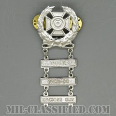 射撃技術章 (エキスパート)（Marksmanship Badge, Expert）[カラー/鏡面仕上げ/バッジ/中古1点物（バー3個付）]の画像