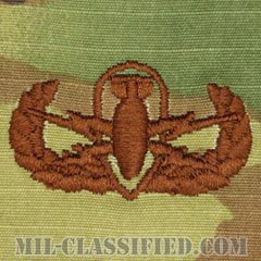 爆破物処理章 (ベーシック) （Explosive Ordnance Disposal (EOD), Badge, Basic）[OCP/ブラウン刺繍/パッチ]の画像