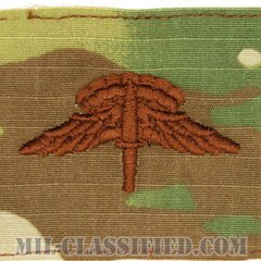 自由降下章 (ベーシック) （Military Freefall Parachutist Badge, HALO, Basic）[OCP/ブラウン刺繍/パッチ]の画像