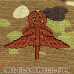 自由降下章 (マスター) （Military Freefall Parachutist Badge, HALO, Jumpmaster）[OCP/ブラウン刺繍/パッチ]の画像
