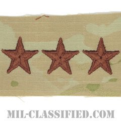 中将（Lieutenant General (LTG)）[OCP（3C）/空軍階級章/キャップ用レギュラーサイズ/縫い付けパッチ]の画像