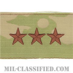 中将（Lieutenant General (LTG)）[OCP（3C）/空軍階級章/キャップ用ミディアムサイズ/縫い付けパッチ]の画像