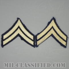 伍長（Corporal (CPL)）[ツイル生地刺繍タイプ/階級章（1942-1948）/パッチ/ペア（2枚1組）/中古1点物]の画像