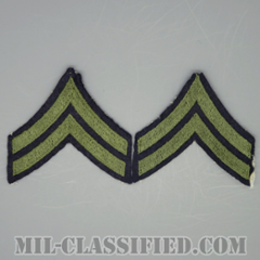 伍長（Corporal (CPL)）[ウール・フェルト生地刺繍タイプ/階級章（1942-1948）/パッチ/ペア（2枚1組）/中古1点物]の画像