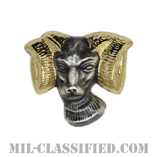 陸軍山岳戦学校修了章 (ラムズヘッドデバイス)（Ram's Head Device, Army Mountain Warfare School (AMWS)）[カラー/燻し銀/バッジ]画像