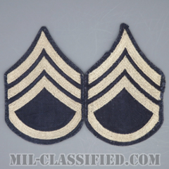 二等軍曹（Staff Sergeant (SSG)）[ツイル生地刺繍タイプ/階級章（1942-1948）/パッチ/ペア（2枚1組）/中古1点物]の画像