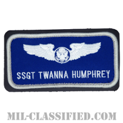 TWANNA HUMPHREY軍曹 (航空機搭乗員章 (下士官用エアクルー)) [カラー/メロウエッジ/ベルクロ付レザーバックパッチ]の画像
