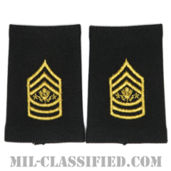 陸軍最先任上級曹長（Sergeant Major of the Army (SMA)）[ブラック/ショルダー階級章/ショートサイズ肩章/1994-/ペア（2枚1組）]の画像