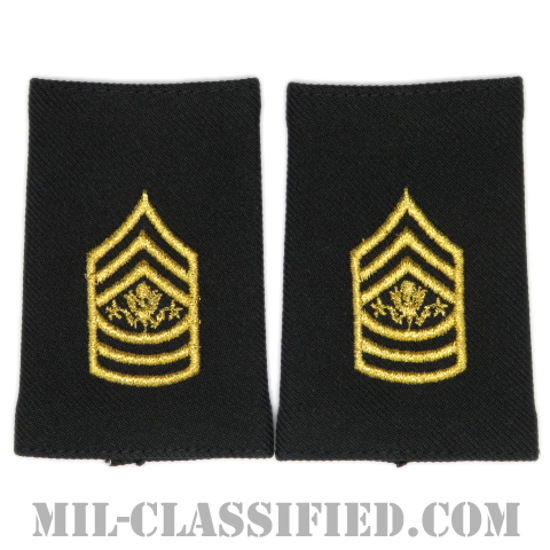 陸軍最先任上級曹長（Sergeant Major of the Army (SMA)）[ブラック/ショルダー階級章/ショートサイズ肩章/1994-/ペア（2枚1組）]画像