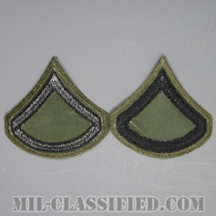上等兵（Private First Class (PFC)）[サブデュード（カーキ縁）/カットエッジ/階級章（1968-）/パッチ/ペア（2枚1組）]画像