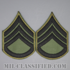 二等軍曹（Staff Sergeant (SSG)）[サブデュード（カーキ縁）/カットエッジ/階級章/パッチ/ペア（2枚1組）]の画像